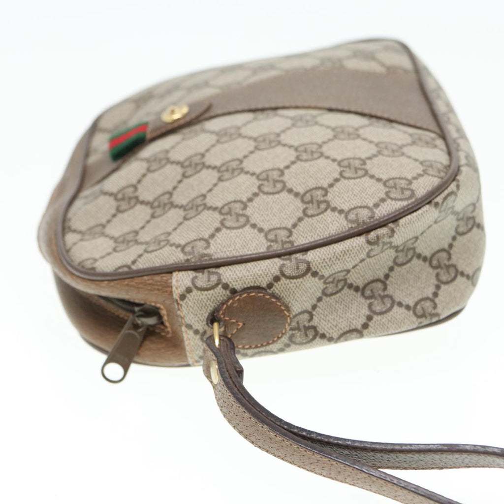 GUCCI GG Supreme Web Sherry Line Clutch Bag PVC Beige Red 89 01 034 83463