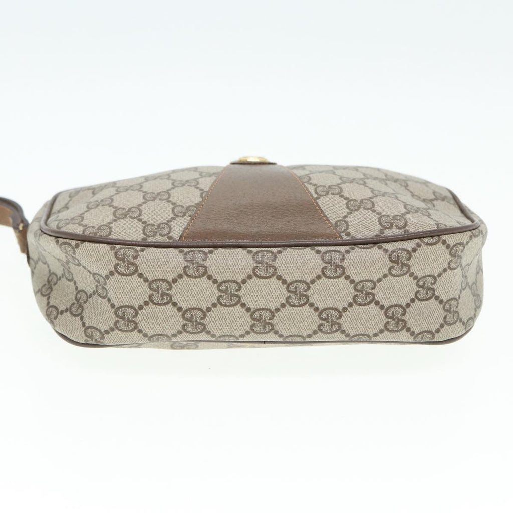 GUCCI GG Supreme Web Sherry Line Clutch Bag PVC Beige Red 89 01 034 83463