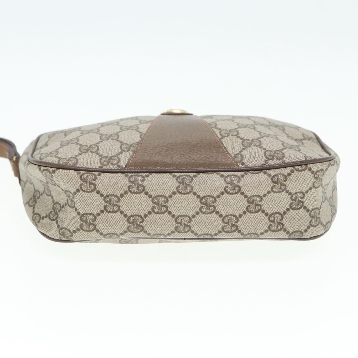GUCCI GG Supreme Web Sherry Line Clutch Bag PVC Beige Red 89 01 034 83463