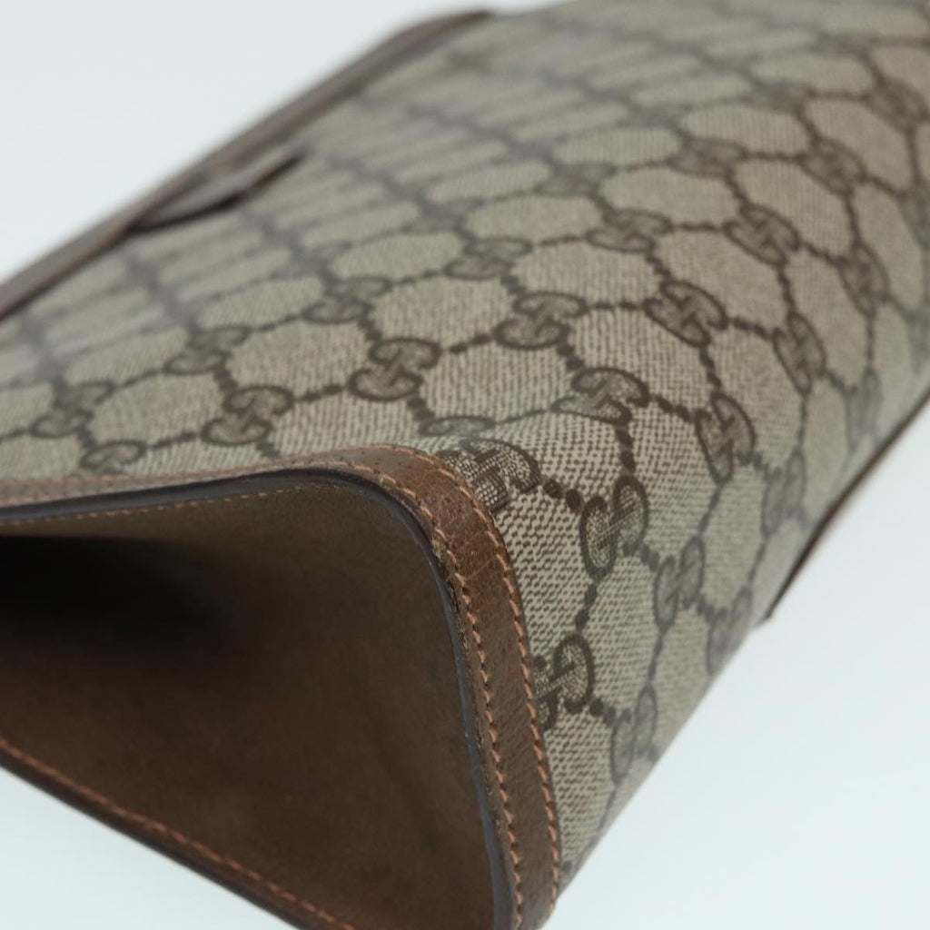 GUCCI GG Supreme Clutch Bag PVC Leather Beige 89 02 075 83474