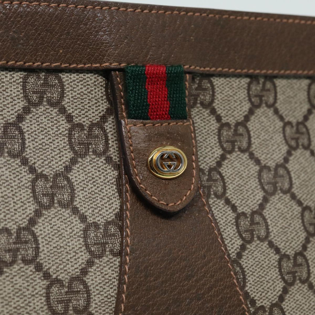 GUCCI GG Supreme Clutch Bag PVC Leather Beige 89 02 075 83474
