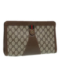 GUCCI GG Supreme Clutch Bag PVC Leather Beige 89 02 075 83474