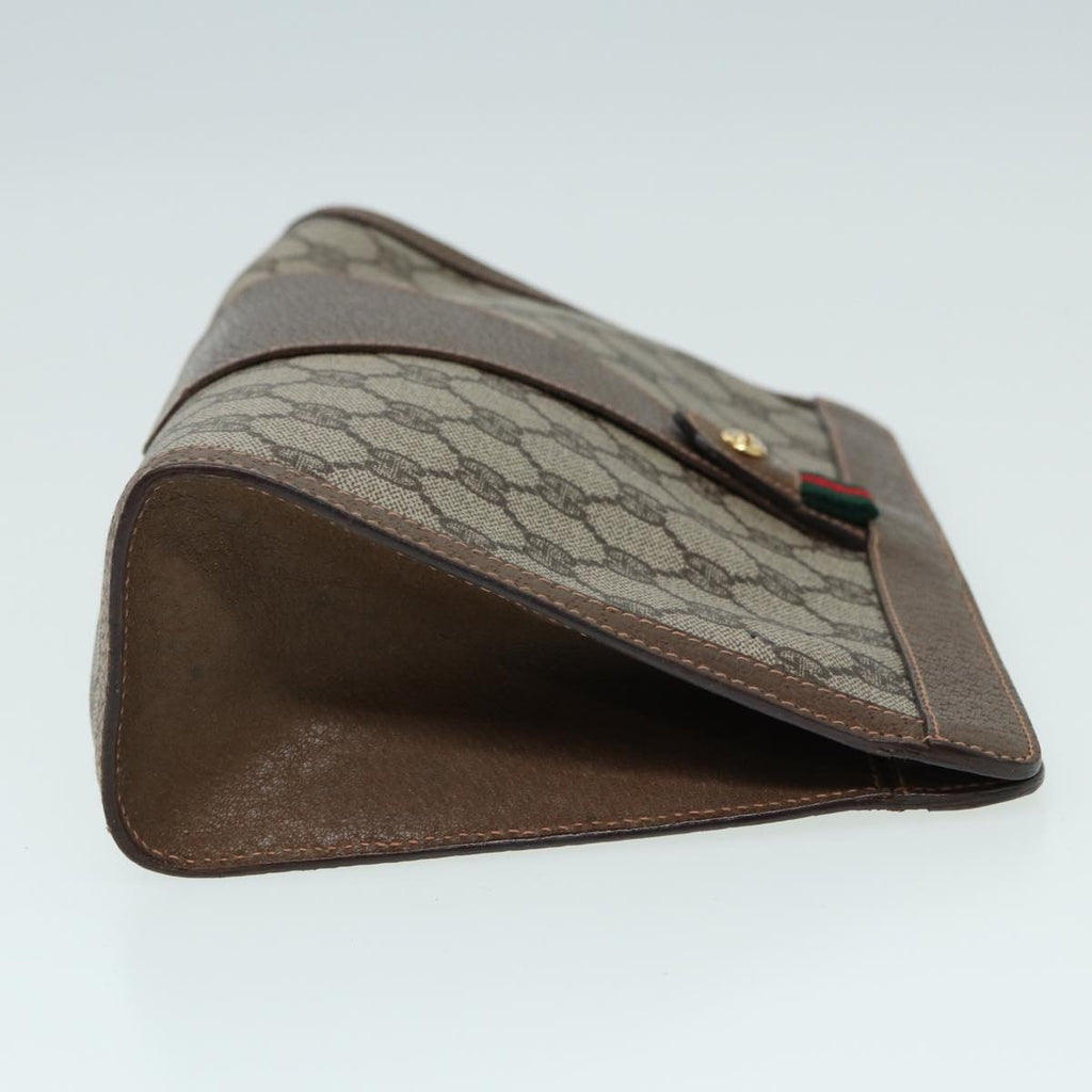 GUCCI GG Supreme Clutch Bag PVC Leather Beige 89 02 075 83474