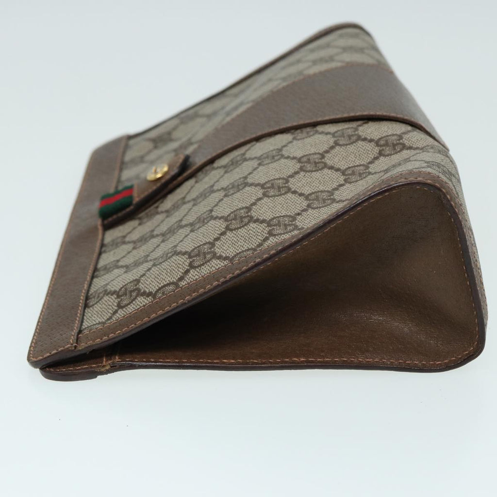 GUCCI GG Supreme Clutch Bag PVC Leather Beige 89 02 075 83474