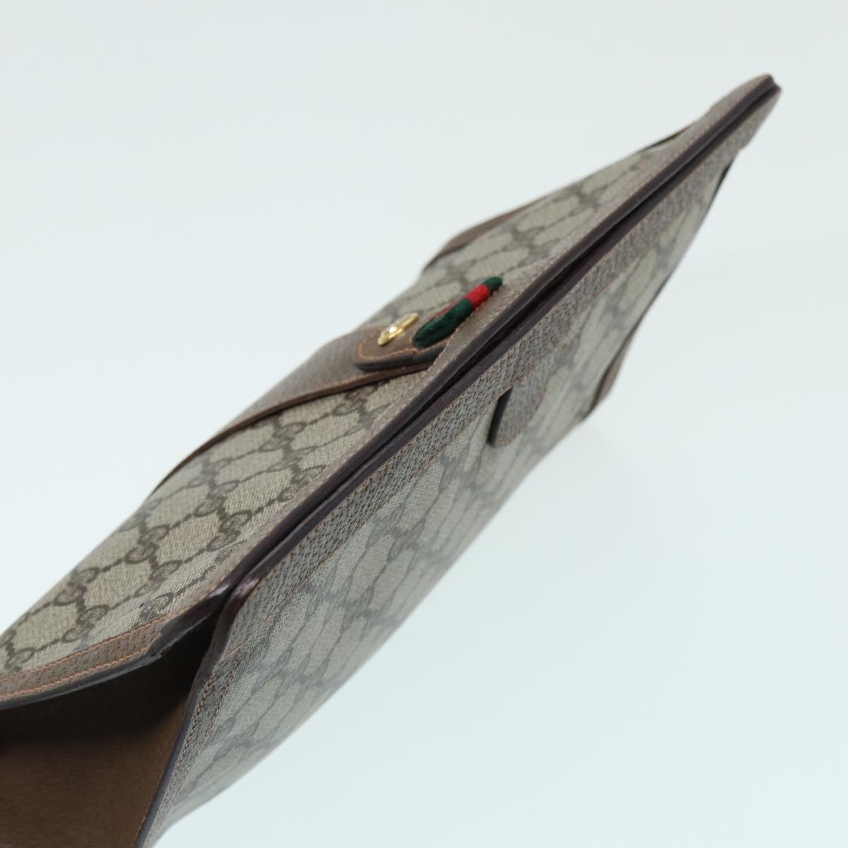 GUCCI GG Supreme Clutch Bag PVC Leather Beige 89 02 075 83474