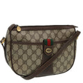 GUCCI GG canvas Web Sherry Line Shoulder Bag PVC Leather Beige 83475