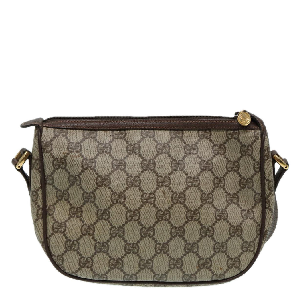 GUCCI GG canvas Web Sherry Line Shoulder Bag PVC Leather Beige 83475