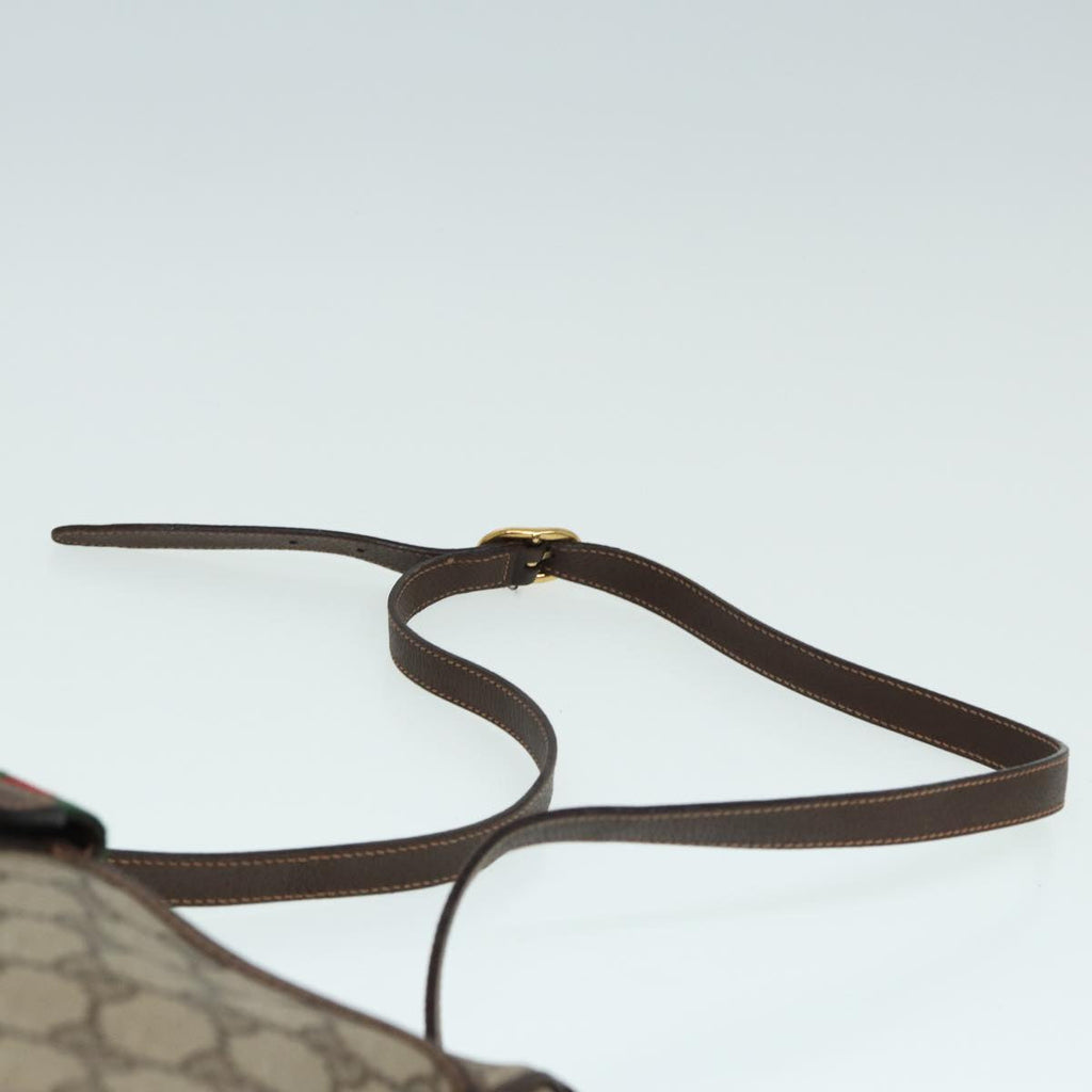 GUCCI GG canvas Web Sherry Line Shoulder Bag PVC Leather Beige 83475