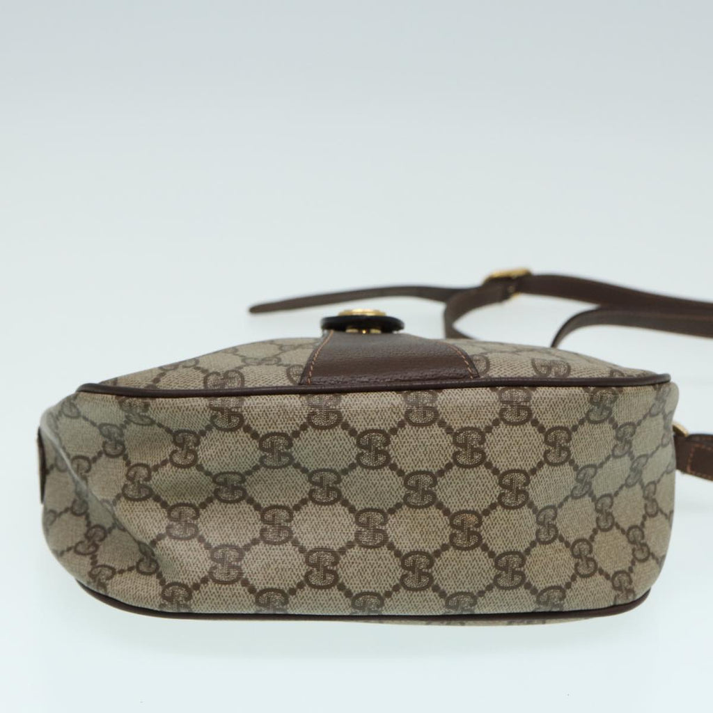 GUCCI GG canvas Web Sherry Line Shoulder Bag PVC Leather Beige 83475