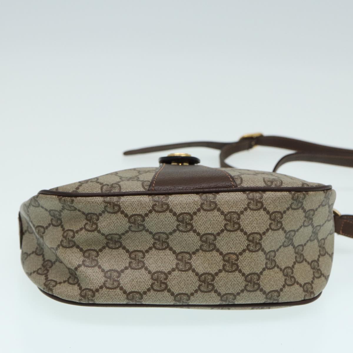 GUCCI GG canvas Web Sherry Line Shoulder Bag PVC Leather Beige 83475