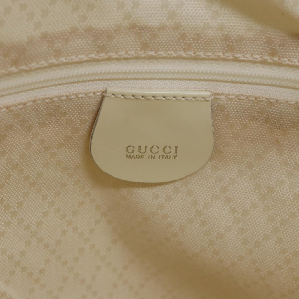 GUCCI Bamboo Hand Bag Canvas White 001 1705 1577 83496