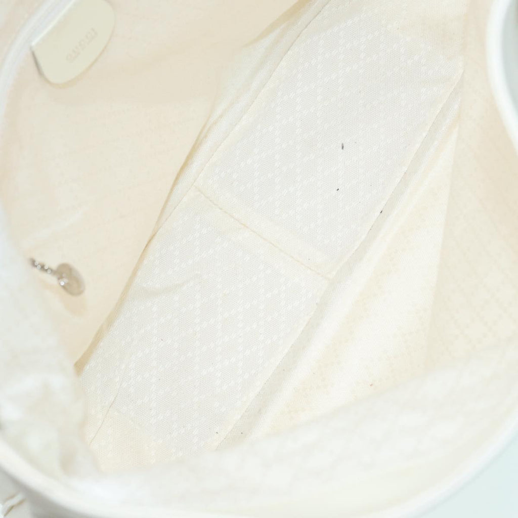 GUCCI Bamboo Hand Bag Canvas White 001 1705 1577 83496