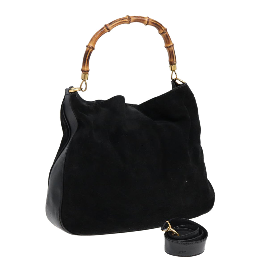 GUCCI Bamboo Hand Bag Suede Brown 002 1186 026 83497