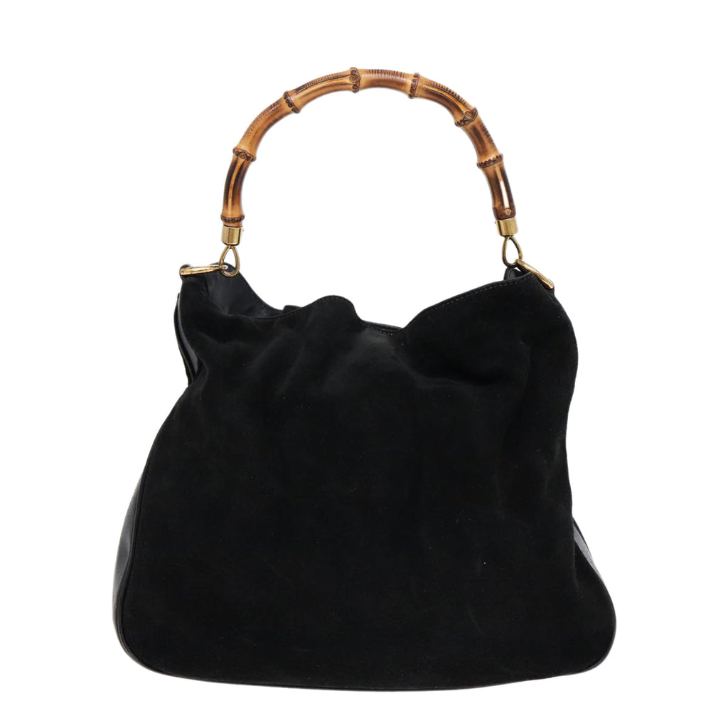 GUCCI Bamboo Hand Bag Suede Brown 002 1186 026 83497