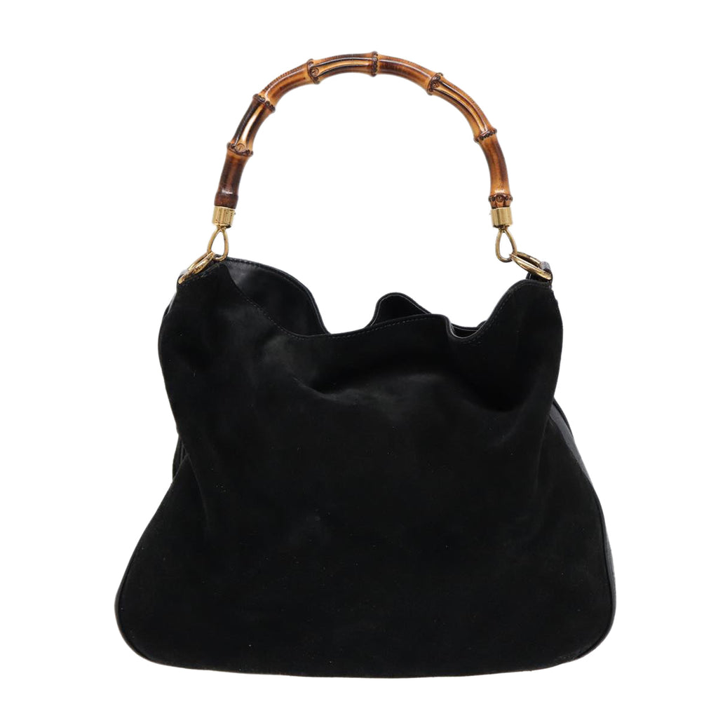 GUCCI Bamboo Hand Bag Suede Brown 002 1186 026 83497