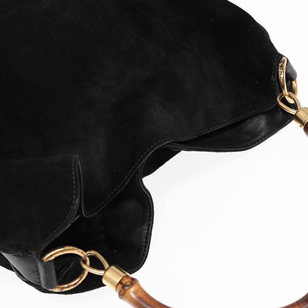 GUCCI Bamboo Hand Bag Suede Brown 002 1186 026 83497