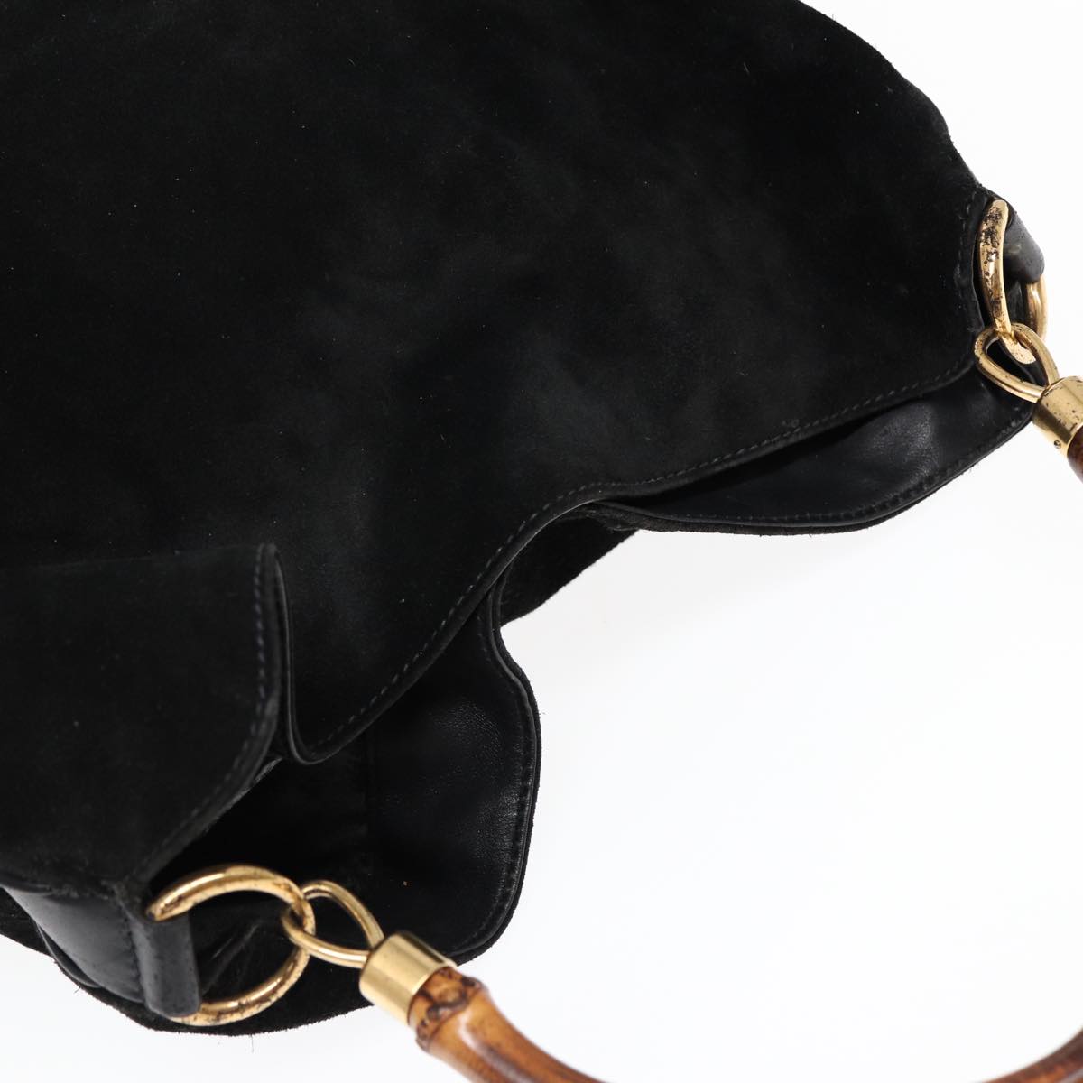 GUCCI Bamboo Hand Bag Suede Brown 002 1186 026 83497