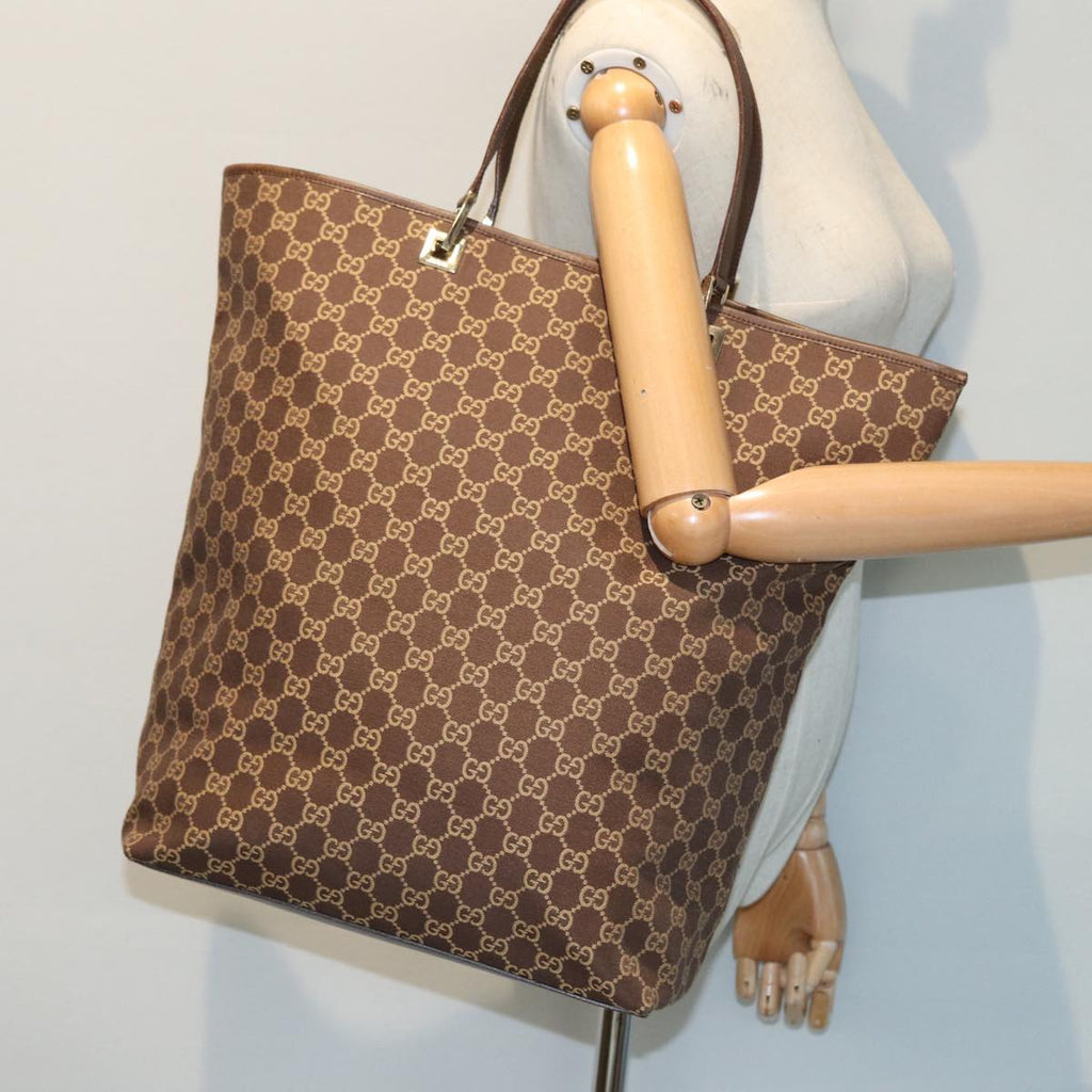 GUCCI GG Canvas Tote Bag Brown 83498