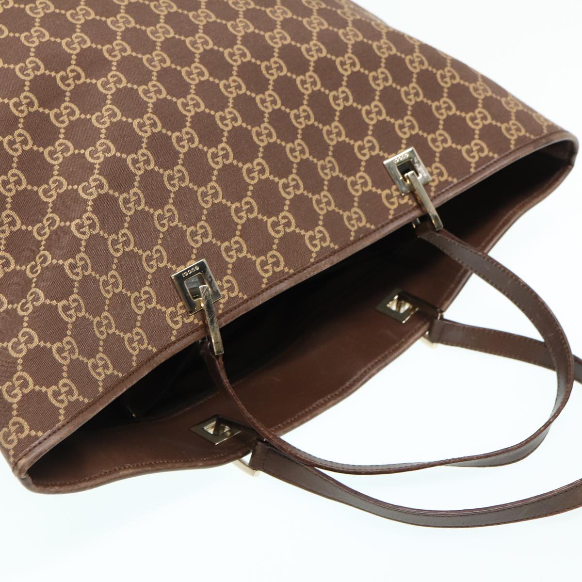 GUCCI GG Canvas Tote Bag Brown 83498