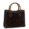 GUCCI Bamboo Hand Bag Suede Brown 002 1186 026 83499