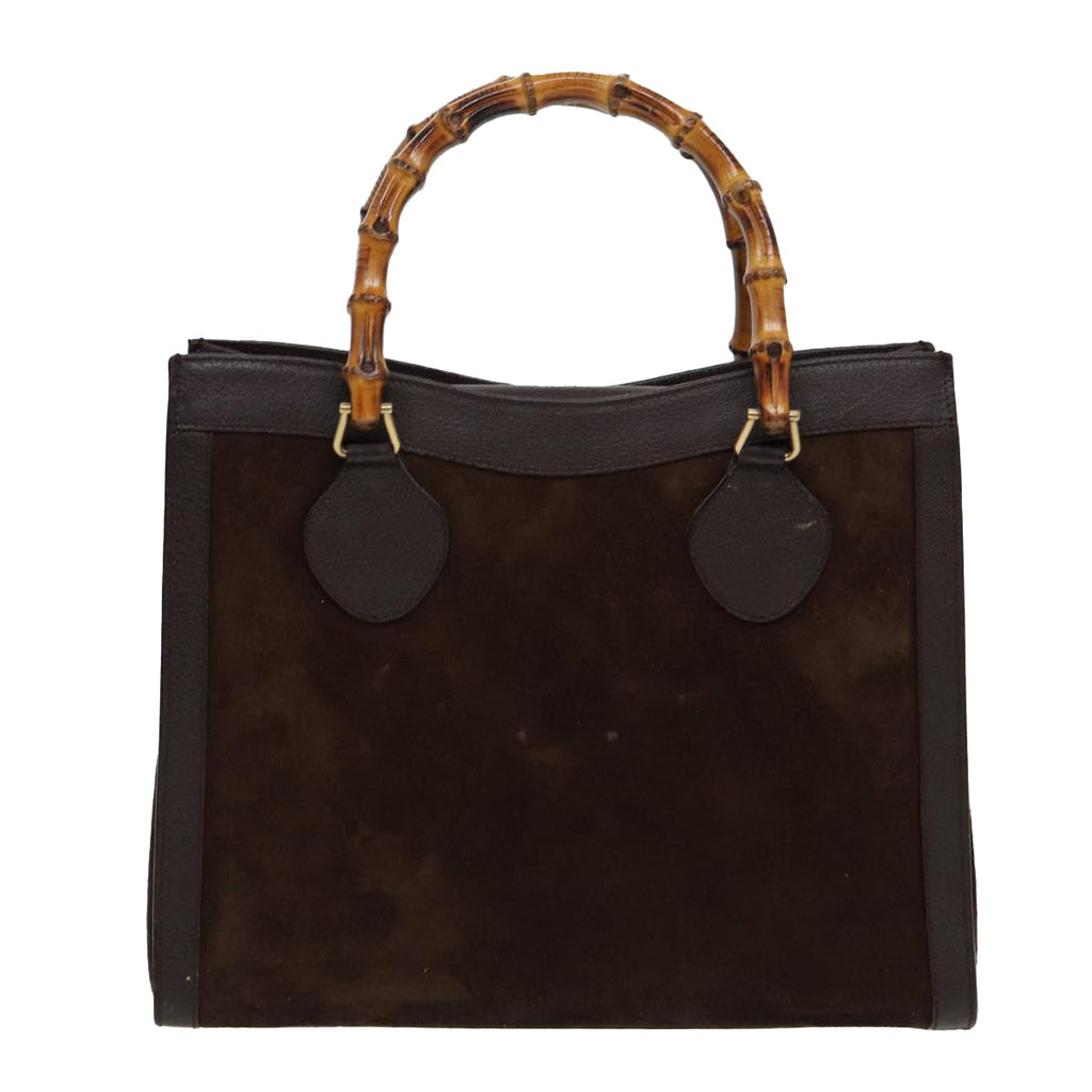 GUCCI Bamboo Hand Bag Suede Brown 002 1186 026 83499