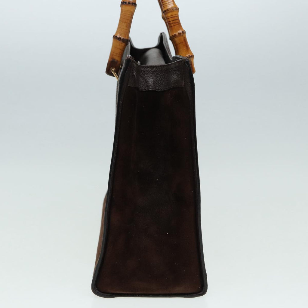 GUCCI Bamboo Hand Bag Suede Brown 002 1186 026 83499