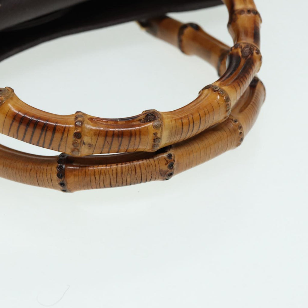GUCCI Bamboo Hand Bag Suede Brown 002 1186 026 83499