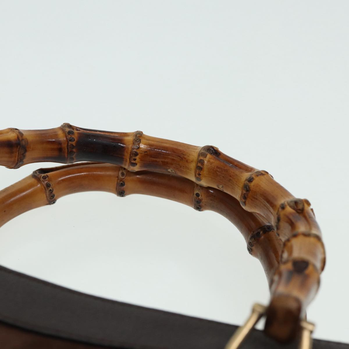 GUCCI Bamboo Hand Bag Suede Brown 002 1186 026 83499