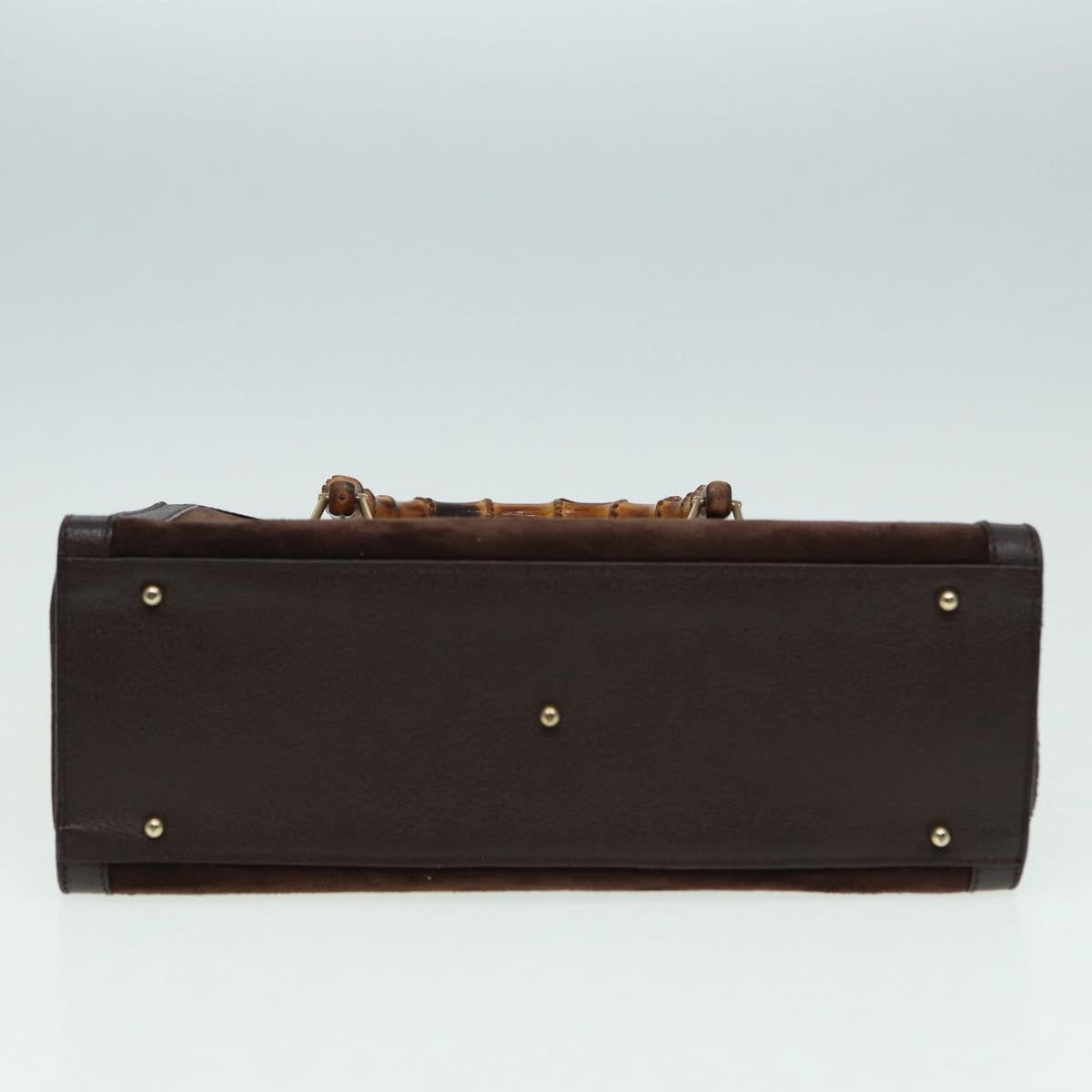 GUCCI Bamboo Hand Bag Suede Brown 002 1186 026 83499