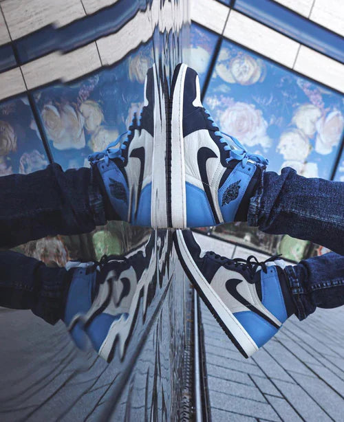 Designer Blue Black White Jordan 1 High Q AJ1 ObsiGLAMIan UNISEX ( Customs And Box ), Jordan 1 Sneakers FREE SHIPPING WITH FEDEX