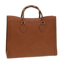 GUCCI Bamboo Hand Bag Leather Brown 002 1186 0259 83656