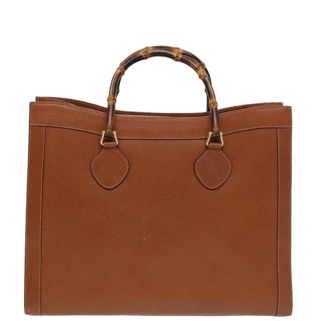 GUCCI Bamboo Hand Bag Leather Brown 002 1186 0259 83656