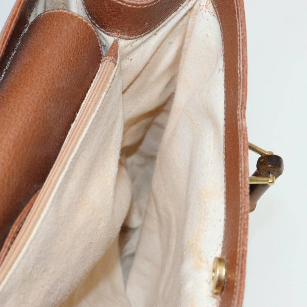 GUCCI Bamboo Hand Bag Leather Brown 002 1186 0259 83656