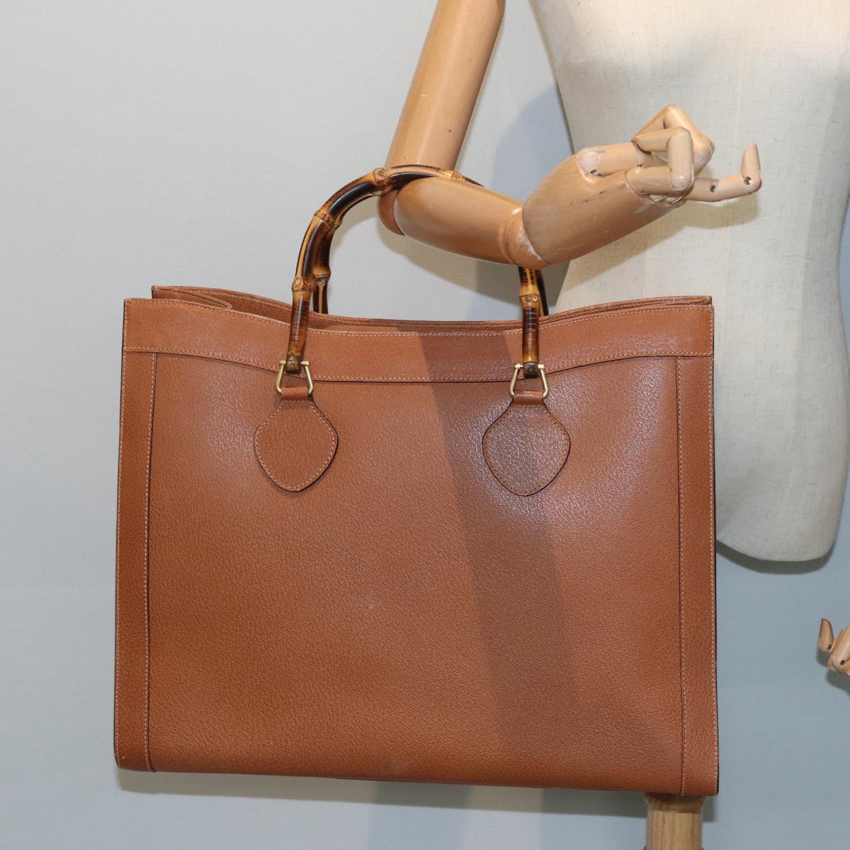 GUCCI Bamboo Hand Bag Leather Brown 002 1186 0259 83656