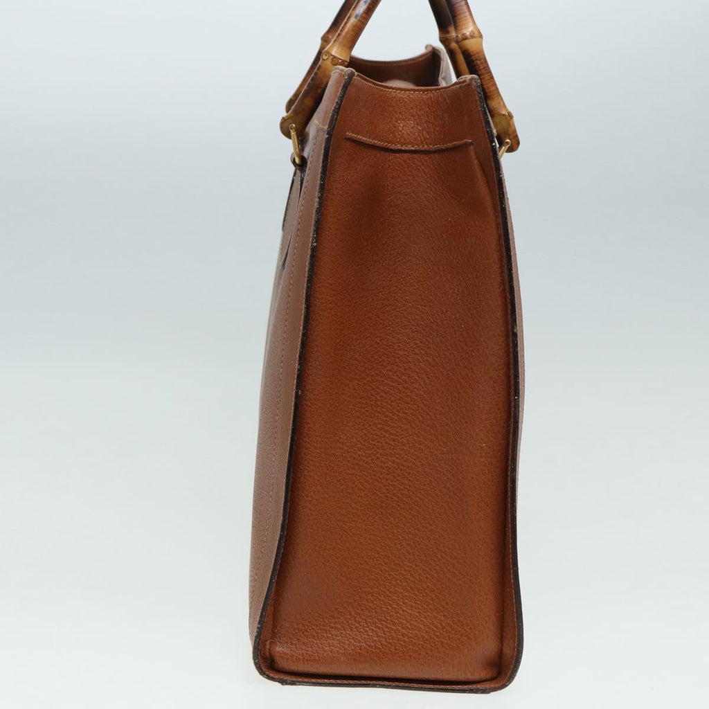 GUCCI Bamboo Hand Bag Leather Brown 002 1186 0259 83656