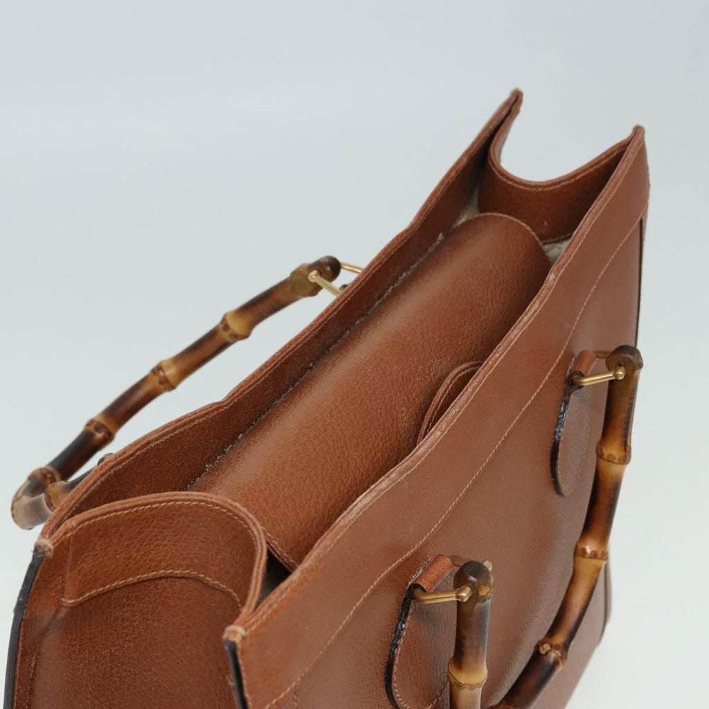 GUCCI Bamboo Hand Bag Leather Brown 002 1186 0259 83656
