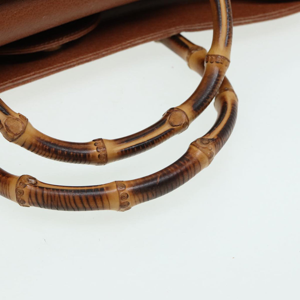 GUCCI Bamboo Hand Bag Leather Brown 002 1186 0259 83656