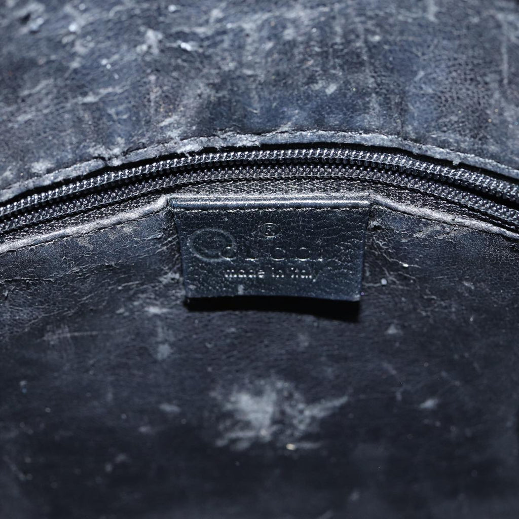 GUCCI Bamboo Hand Bag Leather 2way Outlet Black 83657