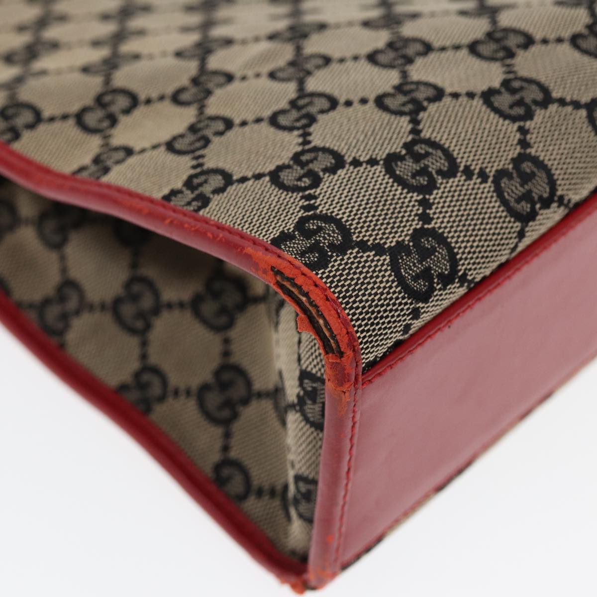 GUCCI GG Canvas Jackie Hand Bag Beige Red 002 1073 002122 83658