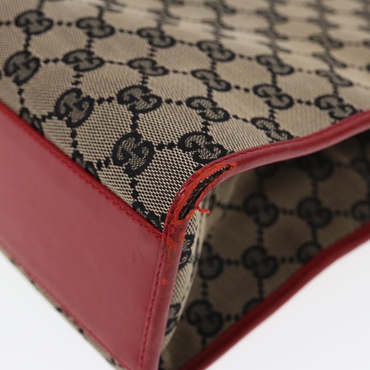 GUCCI GG Canvas Jackie Hand Bag Beige Red 002 1073 002122 83658
