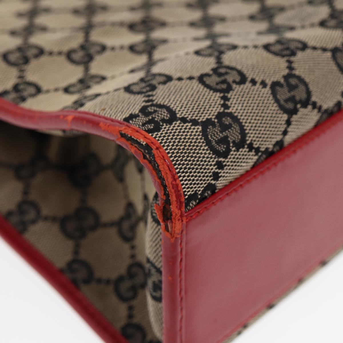 GUCCI GG Canvas Jackie Hand Bag Beige Red 002 1073 002122 83658