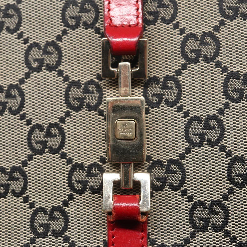 GUCCI GG Canvas Jackie Hand Bag Beige Red 002 1073 002122 83658