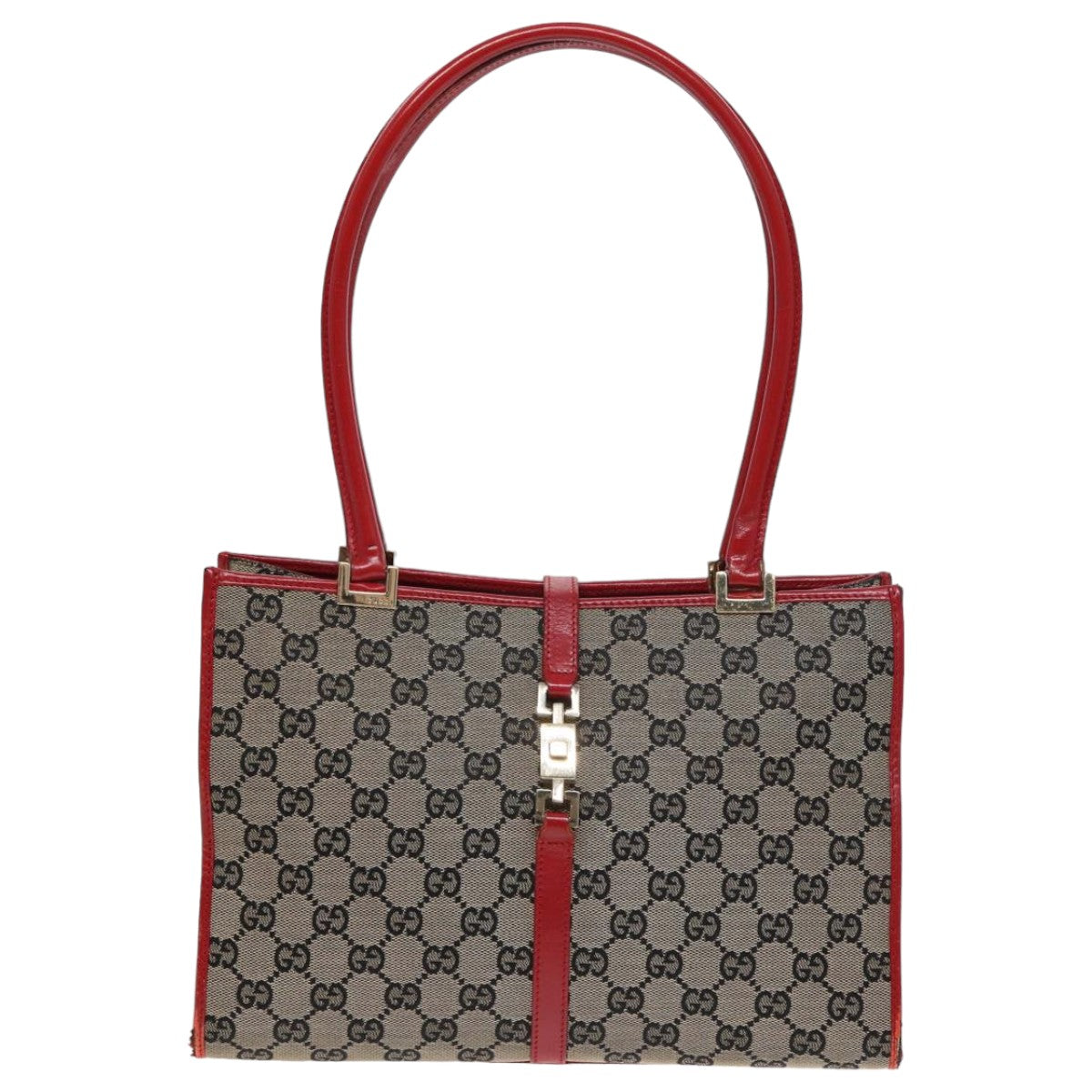 GUCCI GG Canvas Jackie Hand Bag Beige Red 002 1073 002122 83658