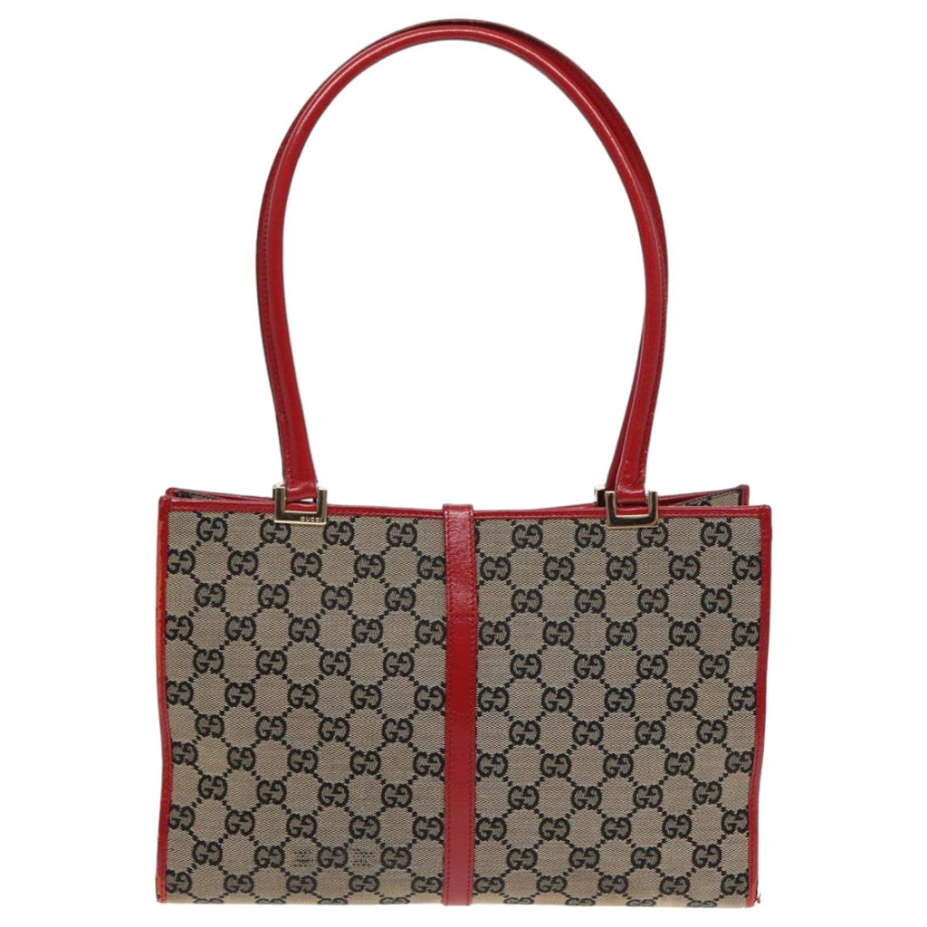 GUCCI GG Canvas Jackie Hand Bag Beige Red 002 1073 002122 83658