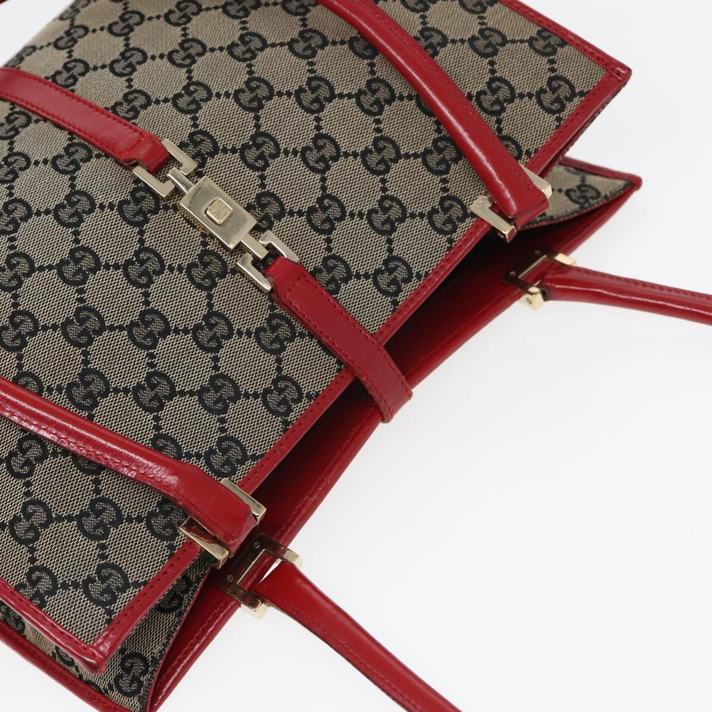 GUCCI GG Canvas Jackie Hand Bag Beige Red 002 1073 002122 83658