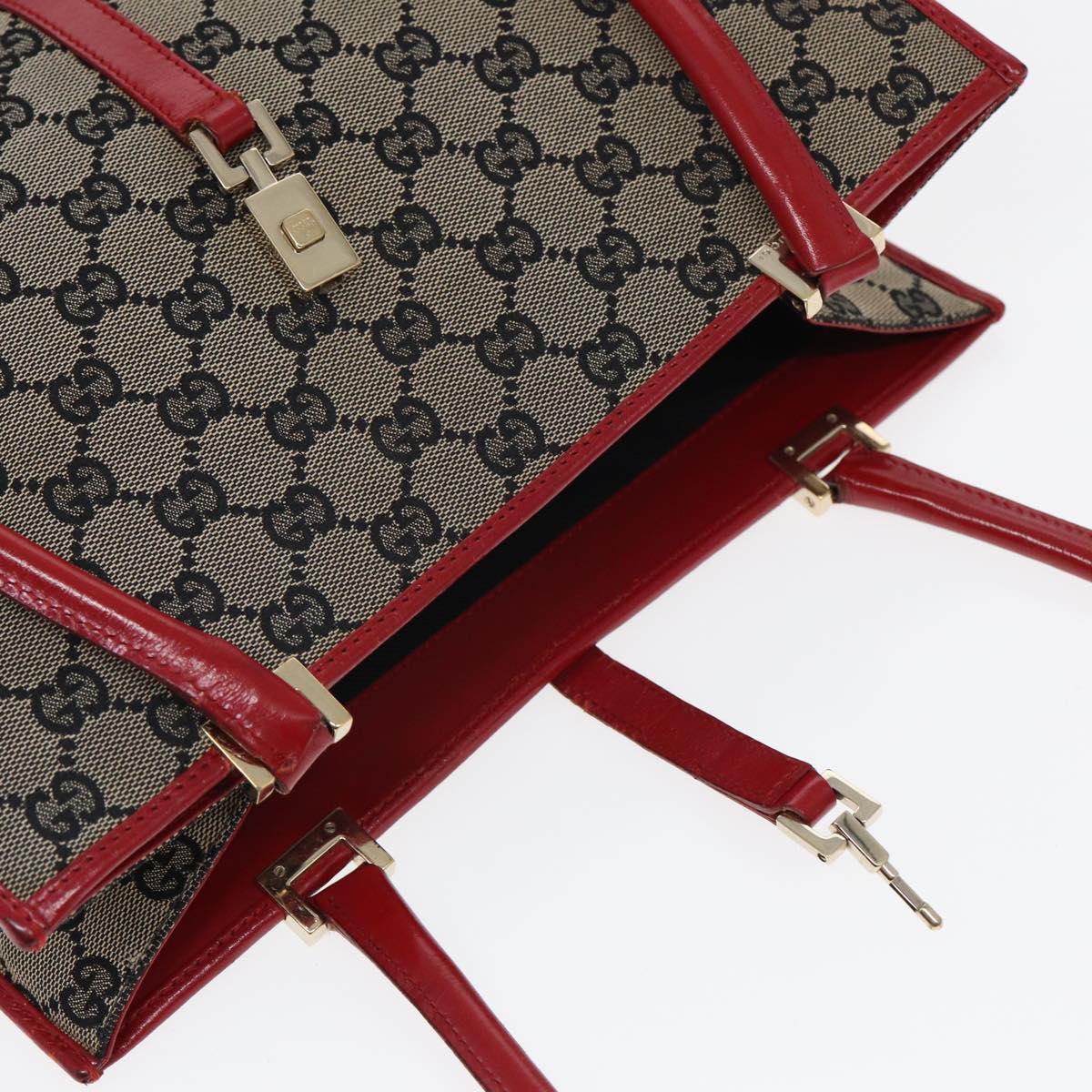 GUCCI GG Canvas Jackie Hand Bag Beige Red 002 1073 002122 83658