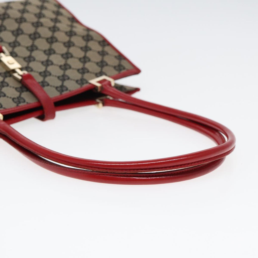 GUCCI GG Canvas Jackie Hand Bag Beige Red 002 1073 002122 83658