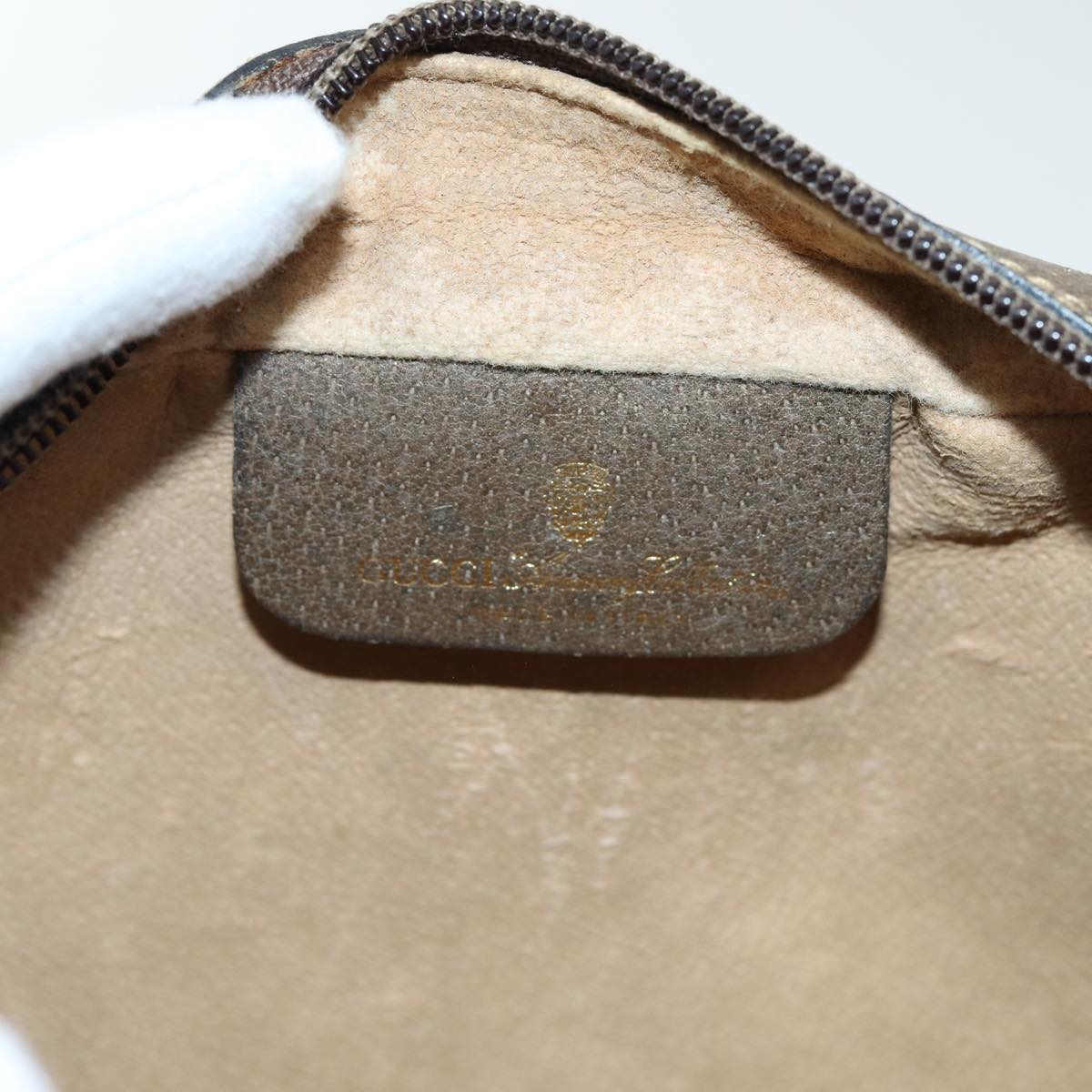 GUCCI GG Supreme Web Sherry Line Shoulder Bag PVC Beige 904 02 004 83660