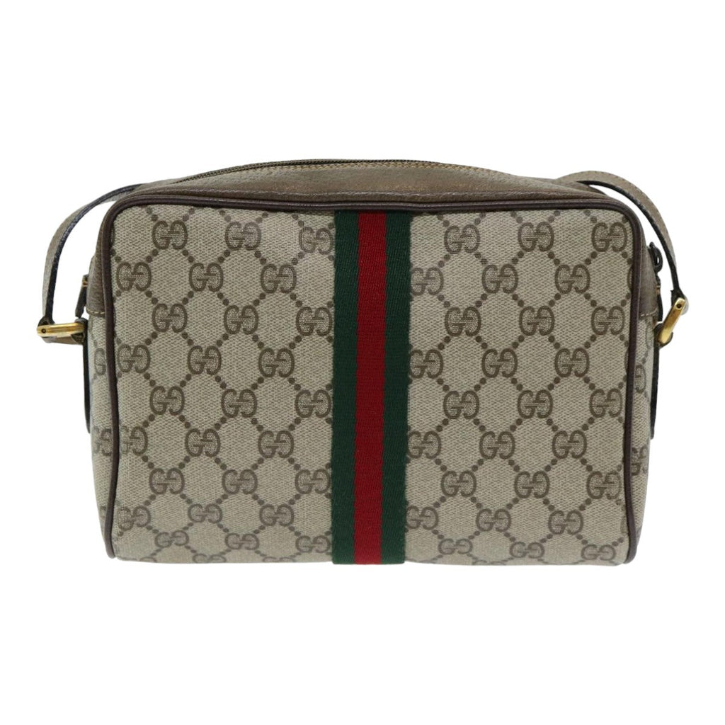 GUCCI GG Supreme Web Sherry Line Shoulder Bag PVC Beige 904 02 004 83660