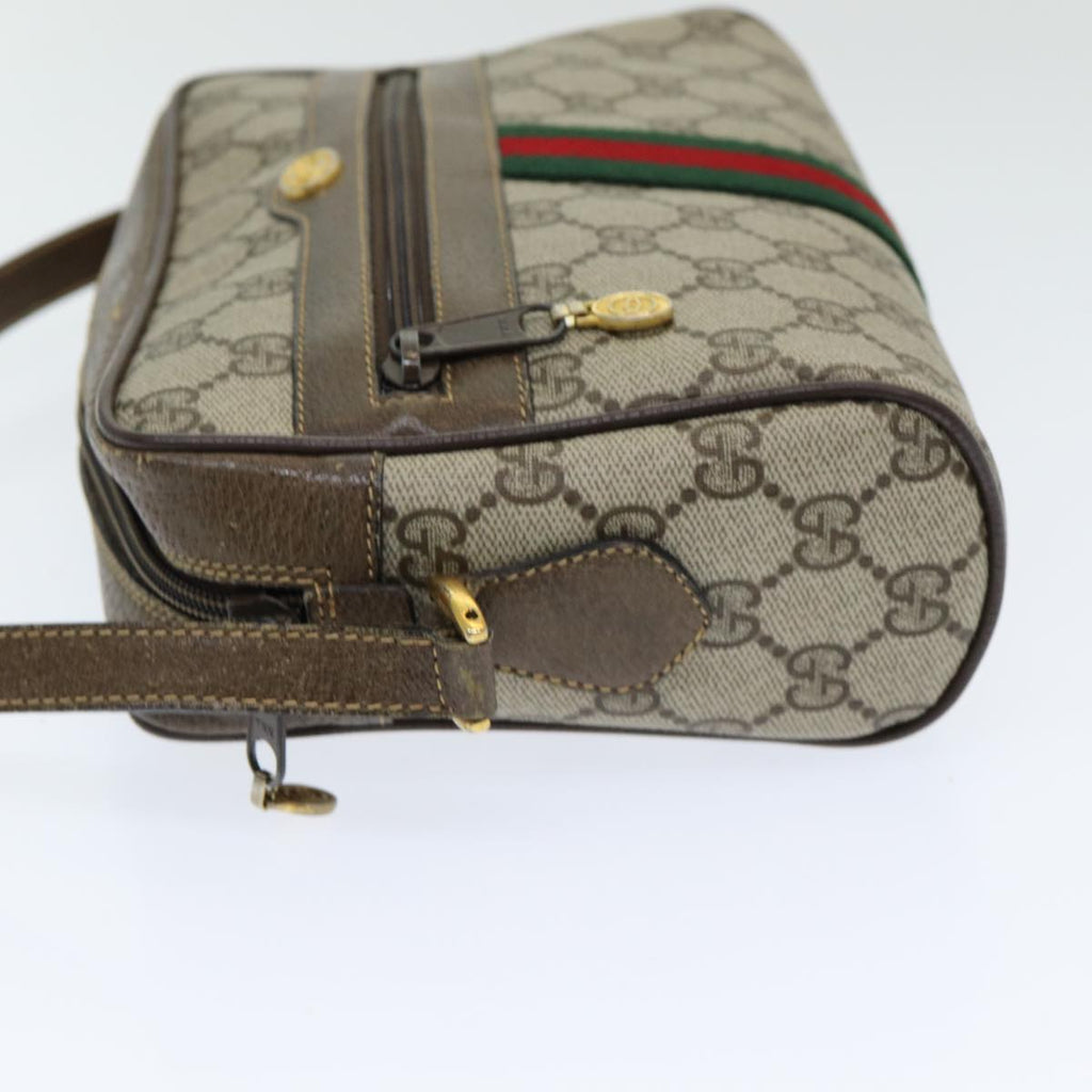 GUCCI GG Supreme Web Sherry Line Shoulder Bag PVC Beige 904 02 004 83660